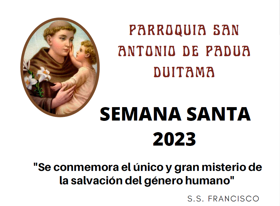 Programación Semana Santa – Parroquia San Antonio de Padua, Duitama
